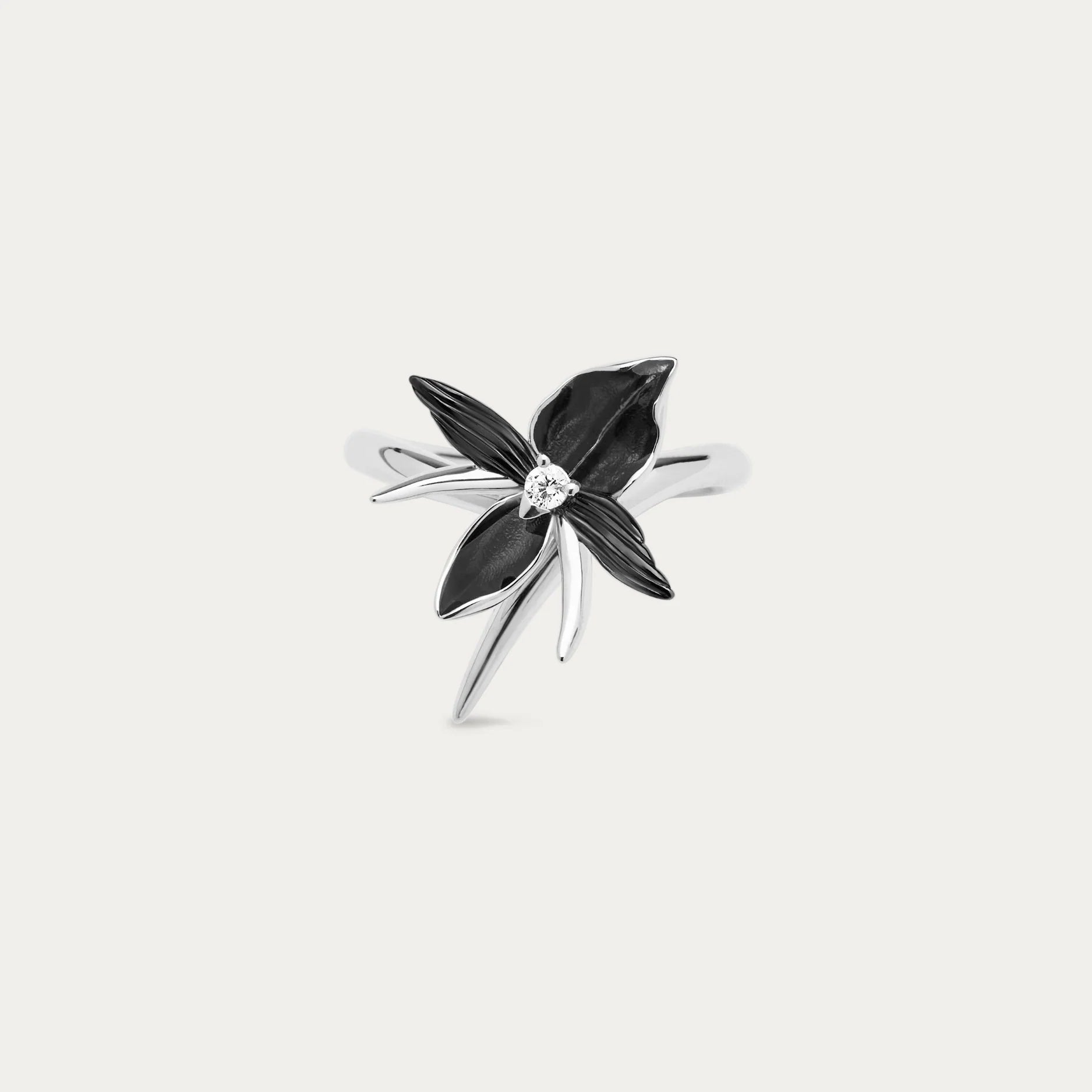 Shaun Leane Black Orchid Interlocking Flower Ring
