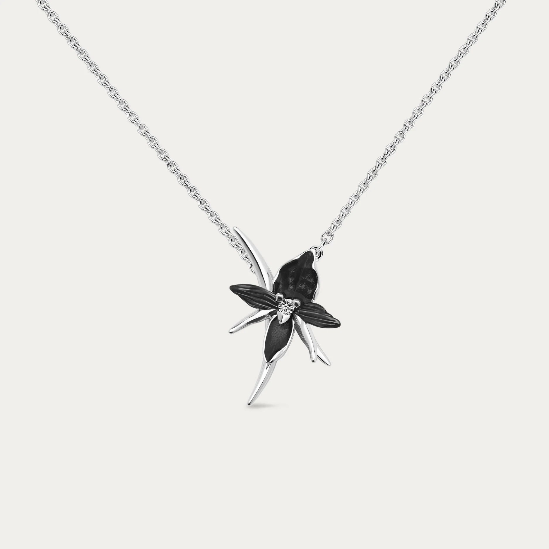 Shaun Leane Black Orchid Flower Necklace