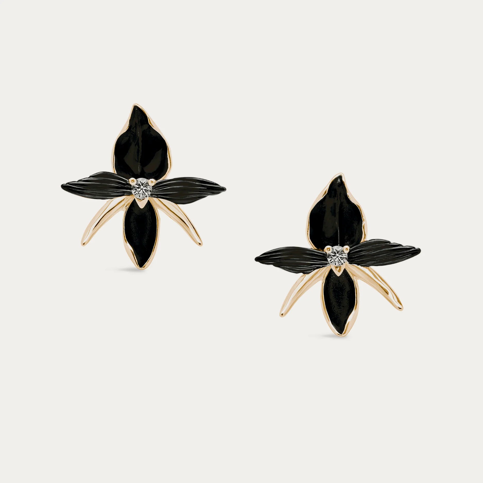 Shaun Leane Black Orchid Large Flower Earrings