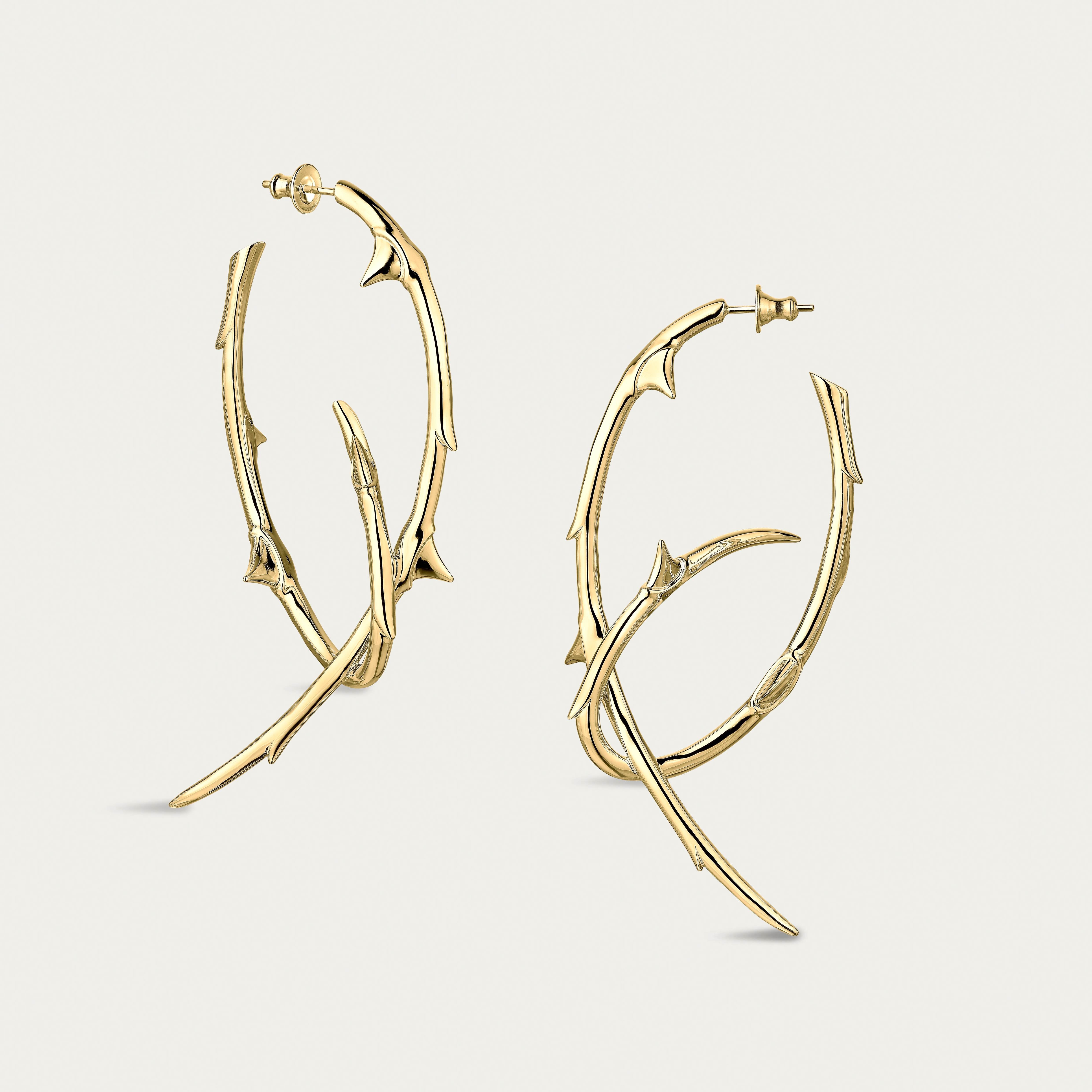 Shaun Leane Rose Thorn Hoop Earrings, Large