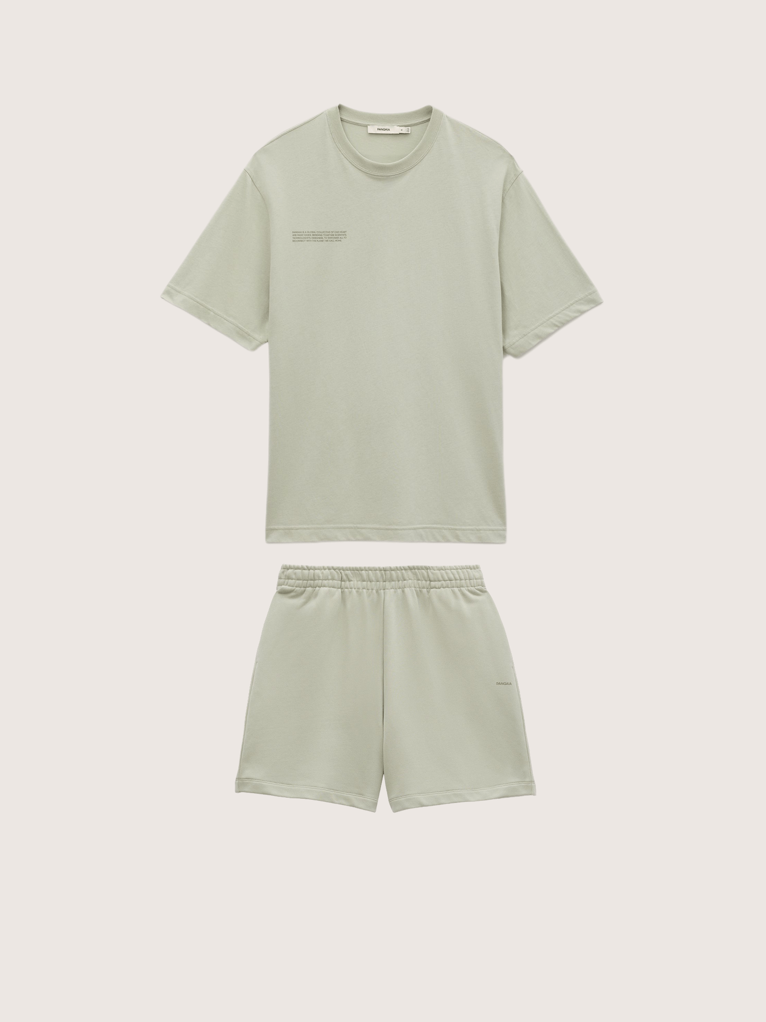 Pangaia Mens Midweight T-Shirt and Shorts Set—Iron Fade