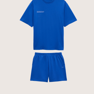 Pangaia Mens Midweight T-Shirt and Shorts Set—Gaia Blue