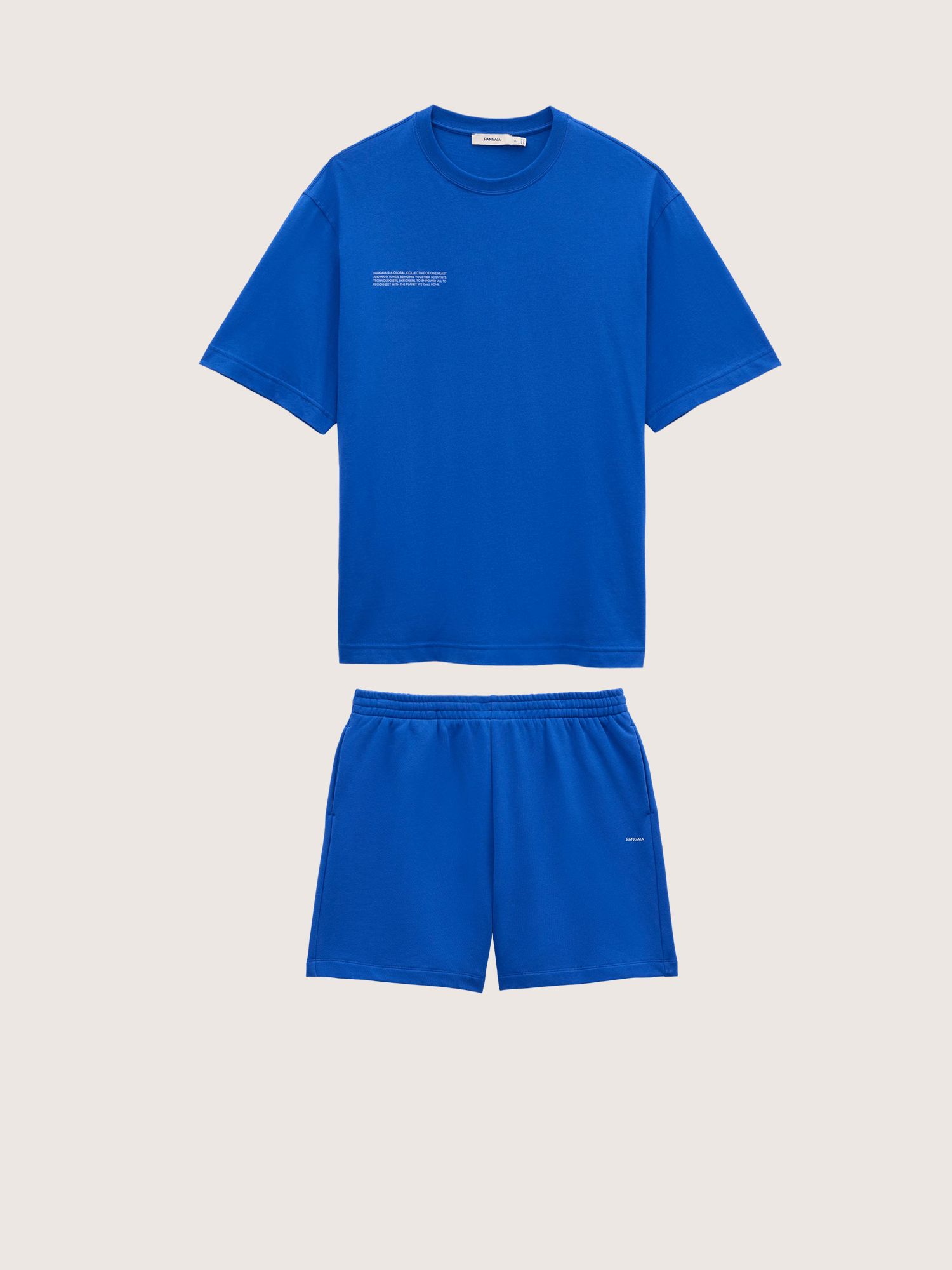 Pangaia Mens Midweight T-Shirt and Shorts Set—Gaia Blue
