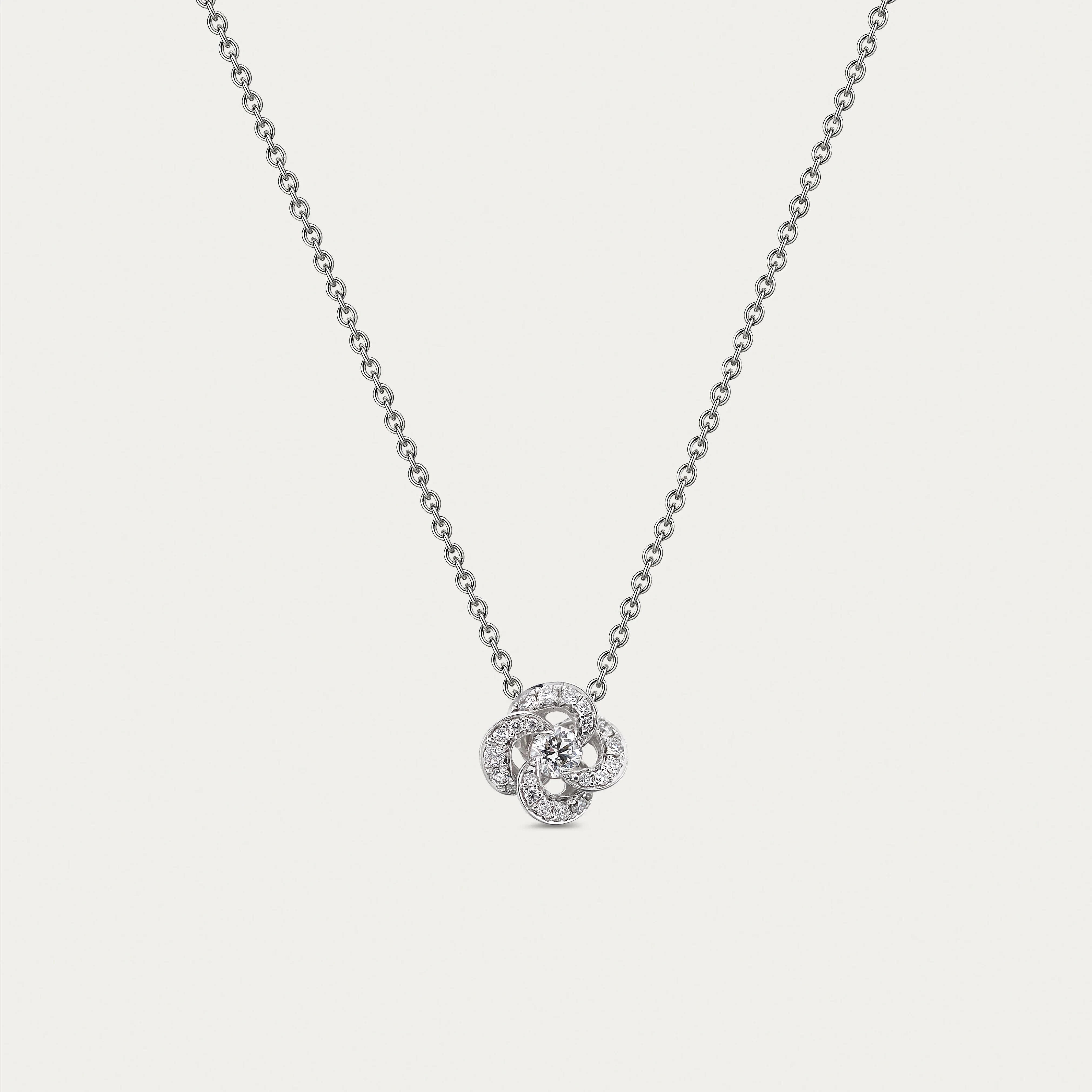 Shaun Leane Entwined Petal Flower Necklace, Pave Diamond