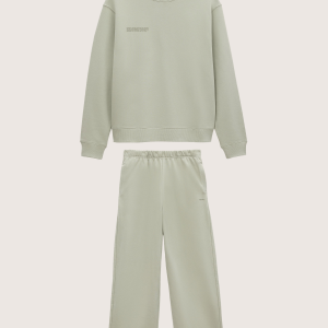 Pangaia Mens Midweight Sweatshirt and Straight Leg Track Pants Set—Iron Fade