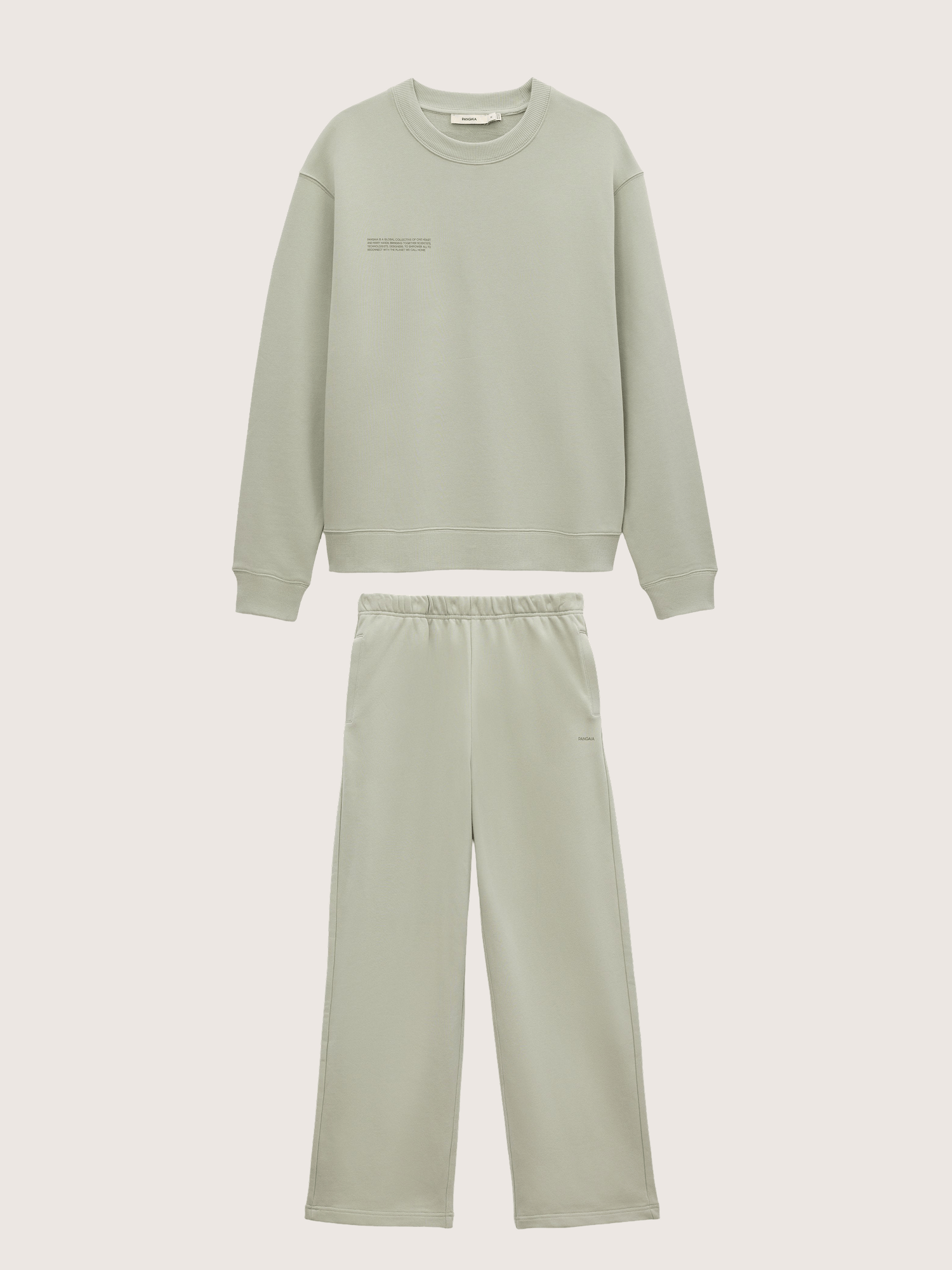 Pangaia Mens Midweight Sweatshirt and Straight Leg Track Pants Set—Iron Fade