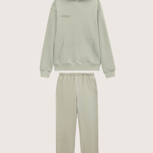 Pangaia Mens Midweight Hoodie and Track Pants Set—Iron Fade