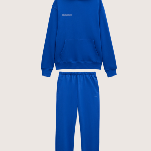 Pangaia Mens Midweight Hoodie and Track Pants Set—Gaia Blue
