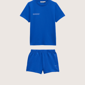 Pangaia Womens Midweight T-Shirt and Shorts Set—Gaia Blue