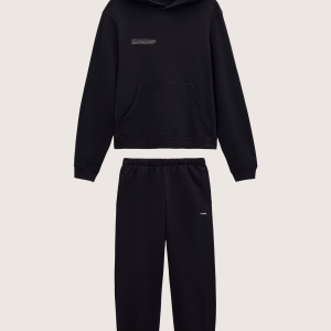 Pangaia Womens Midweight Hoodie and Track Pants Set—Black