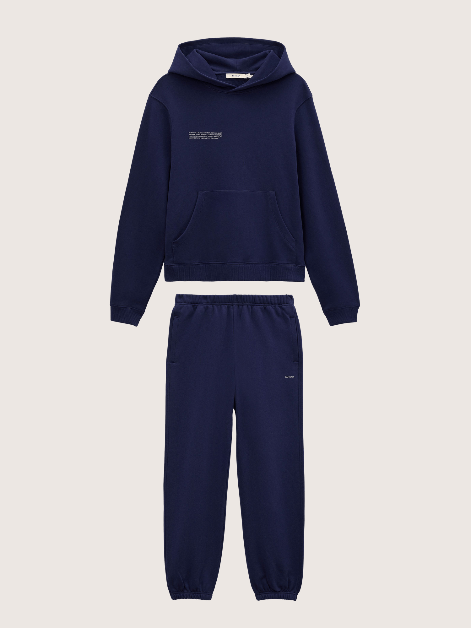 Pangaia Womens Midweight Hoodie and Track Pants Set—Ocean Navy