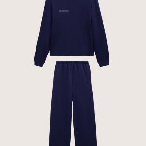 Pangaia Womens Midweight Sweatshirt and Straight Leg Track Pants Set—Ocean Navy