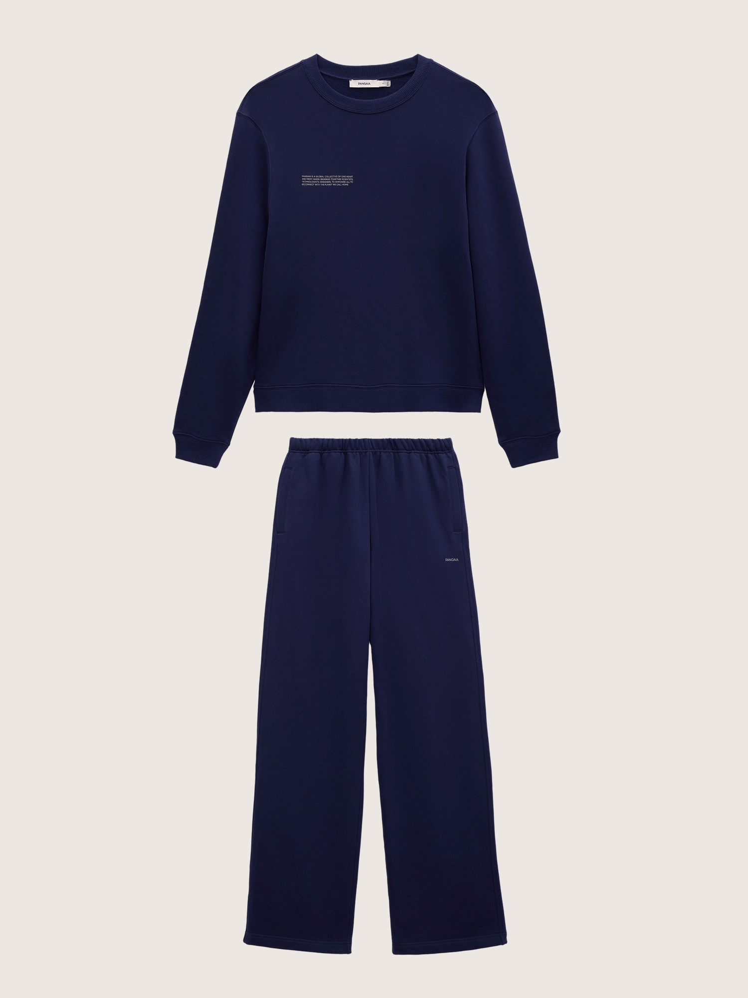 Pangaia Womens Midweight Sweatshirt and Straight Leg Track Pants Set—Ocean Navy