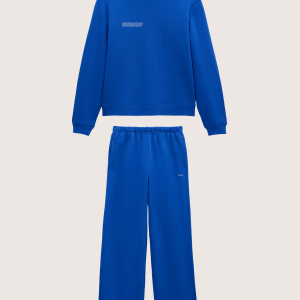 Pangaia Womens Midweight Sweatshirt and Straight Leg Track Pants Set—Gaia Blue