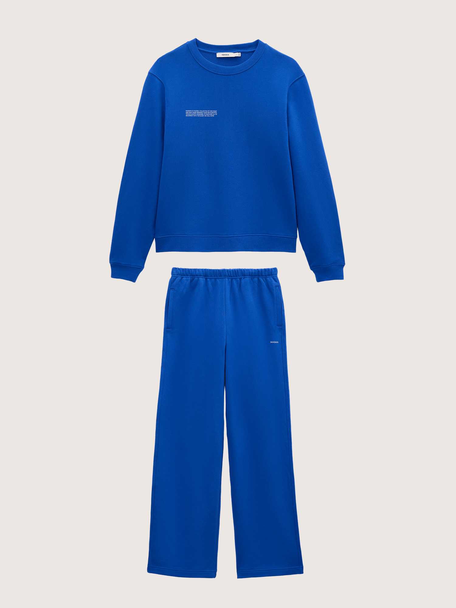Pangaia Womens Midweight Sweatshirt and Straight Leg Track Pants Set—Gaia Blue
