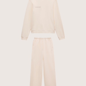 Pangaia Womens Midweight Sweatshirt and Straight Leg Track Pants Set—Soft Void