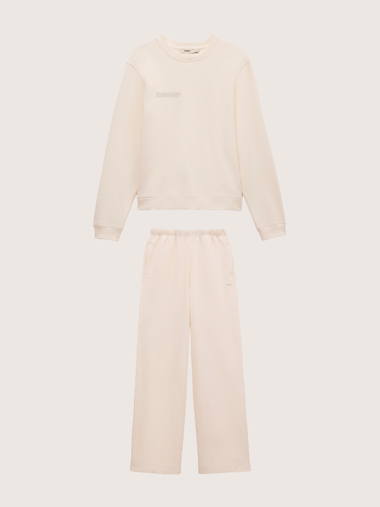 Pangaia Womens Midweight Sweatshirt and Straight Leg Track Pants Set—Soft Void