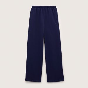 Pangaia Womens Midweight Straight Leg Track Pants—Ocean Navy