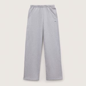 Pangaia Womens Midweight Straight Leg Track Pants—Grey Marl