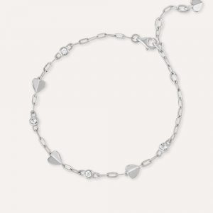 Dinny Hall Folded Heart & White Sapphire Bracelet