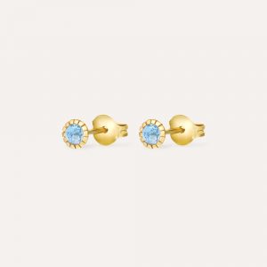 Dinny Hall Blue Topaz Chequerboard Stud Earrings