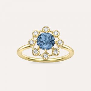Dinny Hall Celandine Teal Sapphire & Lab-Grown Diamond Ring