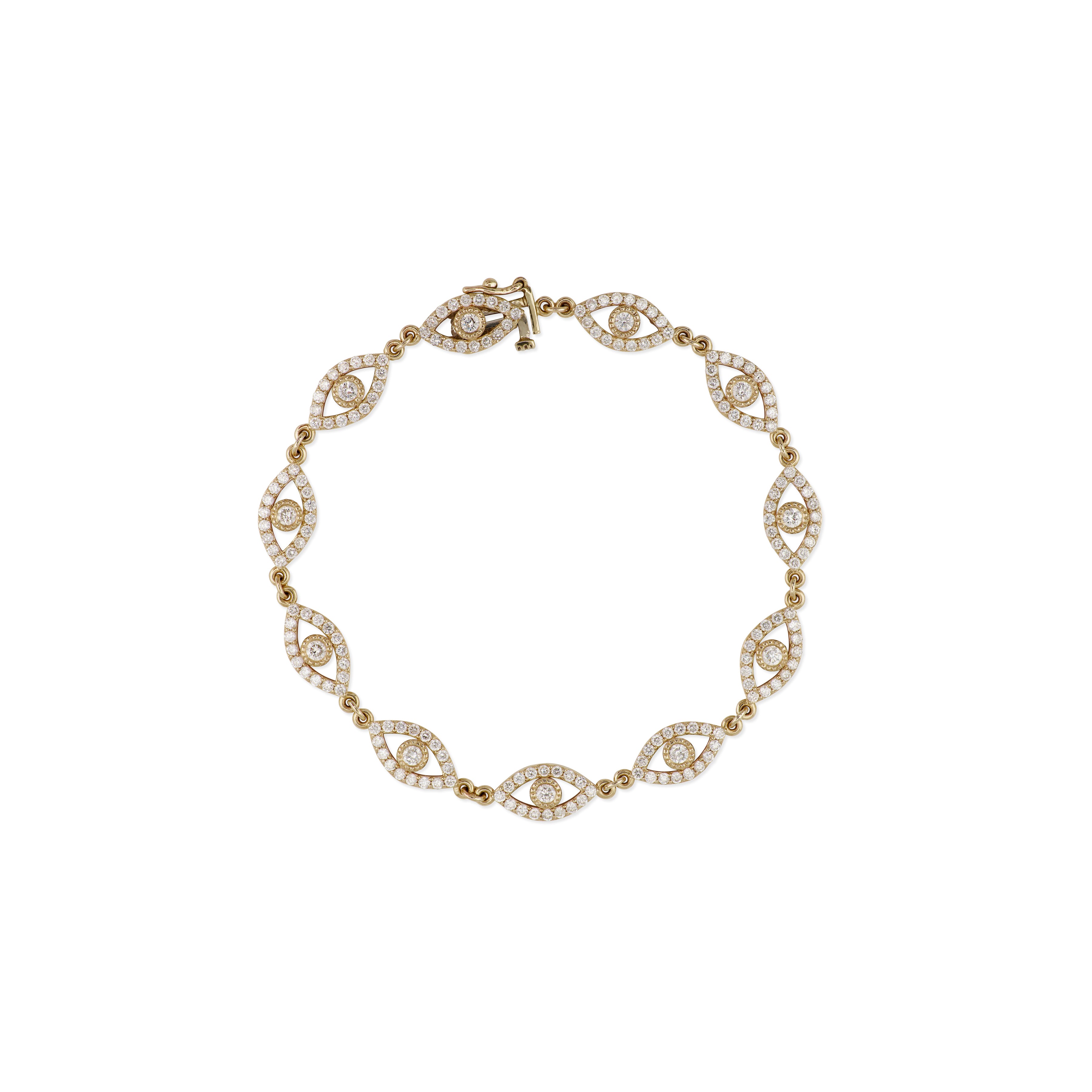 Jacquie Aiche Pave + Diamond Center Open Eye Bracelet