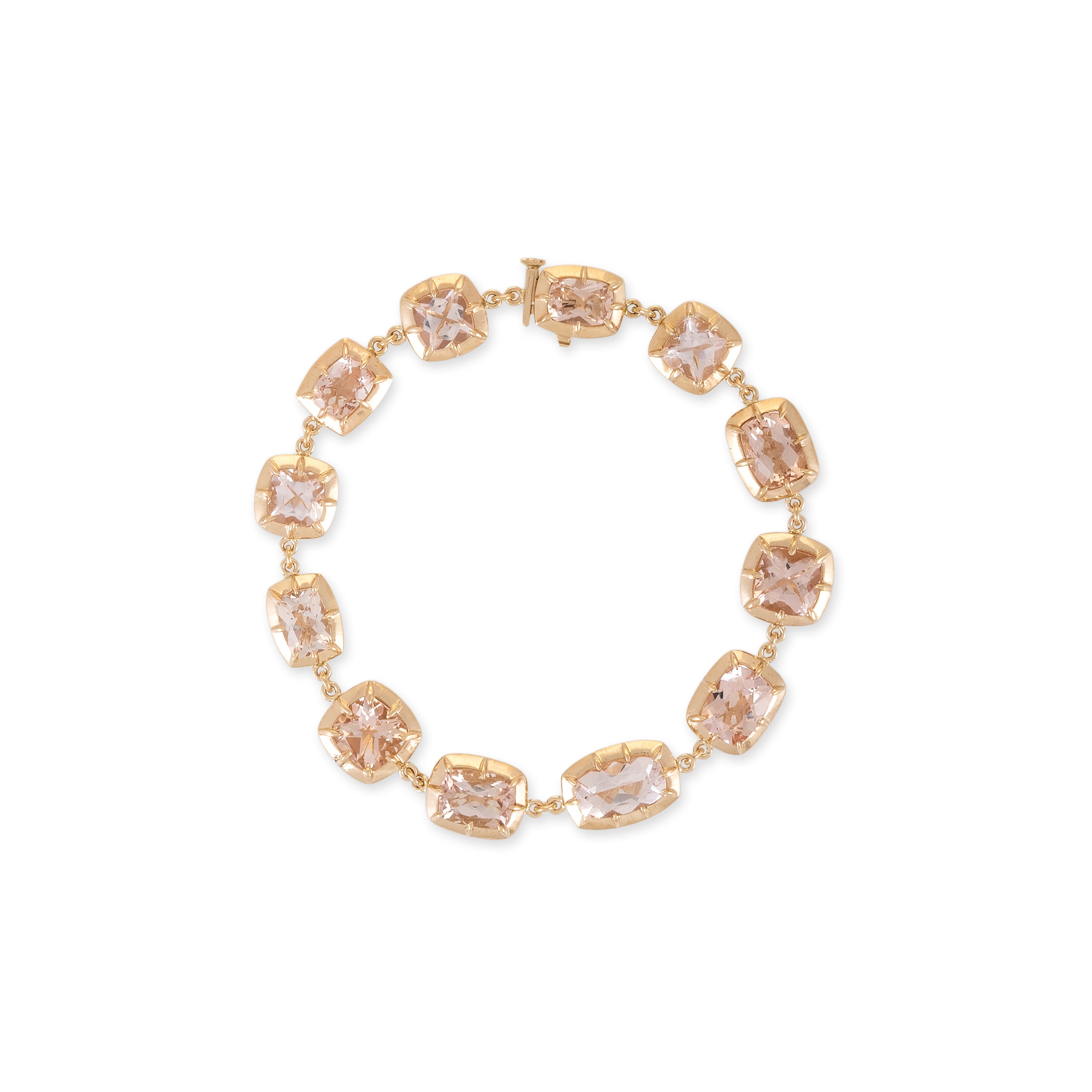 Jacquie Aiche Multi Shape Morganite Vintage Bezel Tennis Bracelet