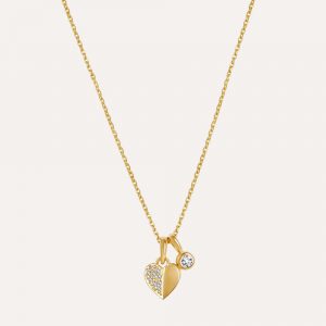 Dinny Hall Folded Heart Lab-Grown Diamond Duo Pendant Necklace