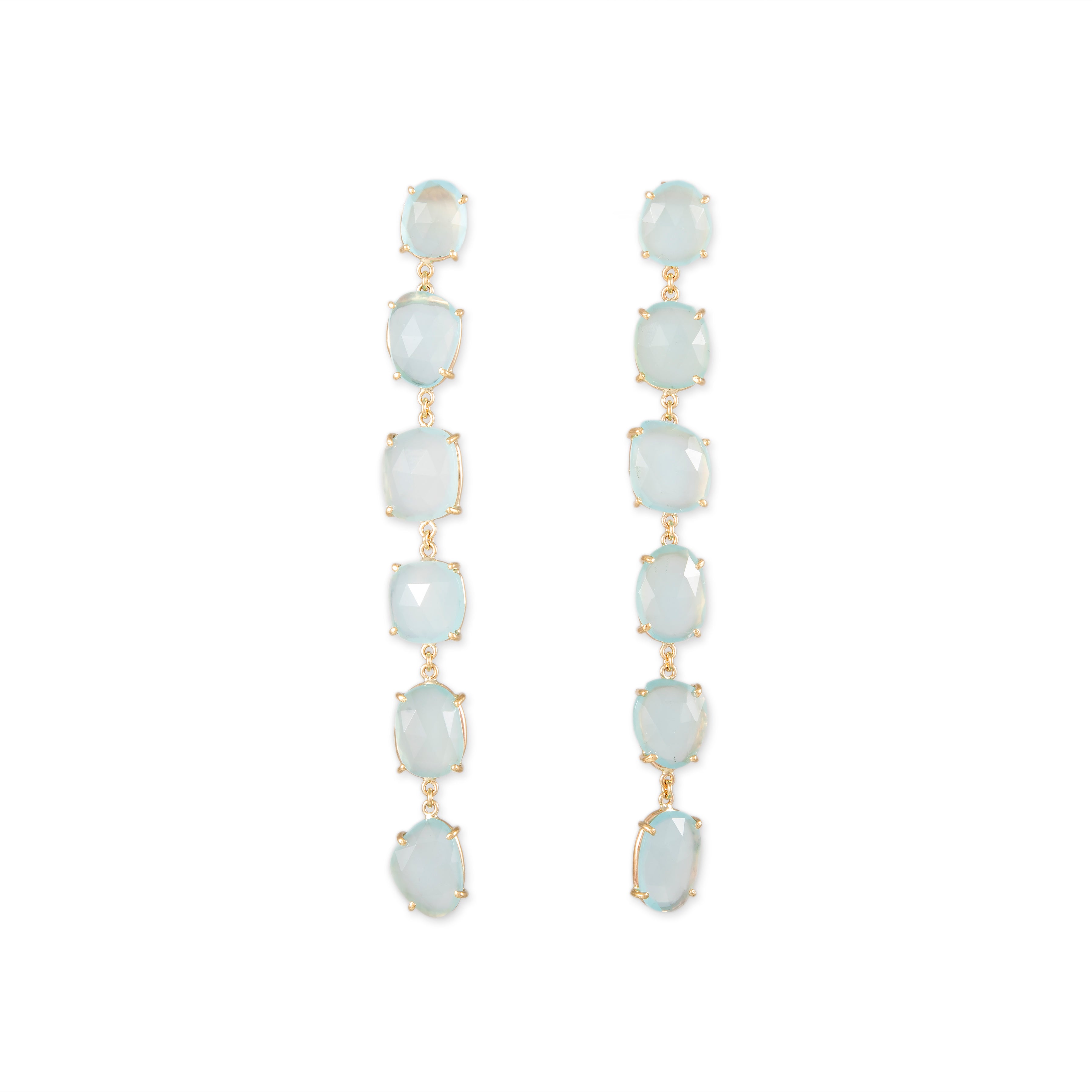 Jacquie Aiche Freeform Slice Chalcedony Earrings
