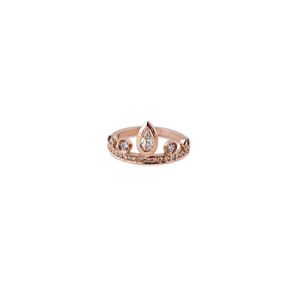 Jacquie Aiche Diamond Teardrop Tiara Ring