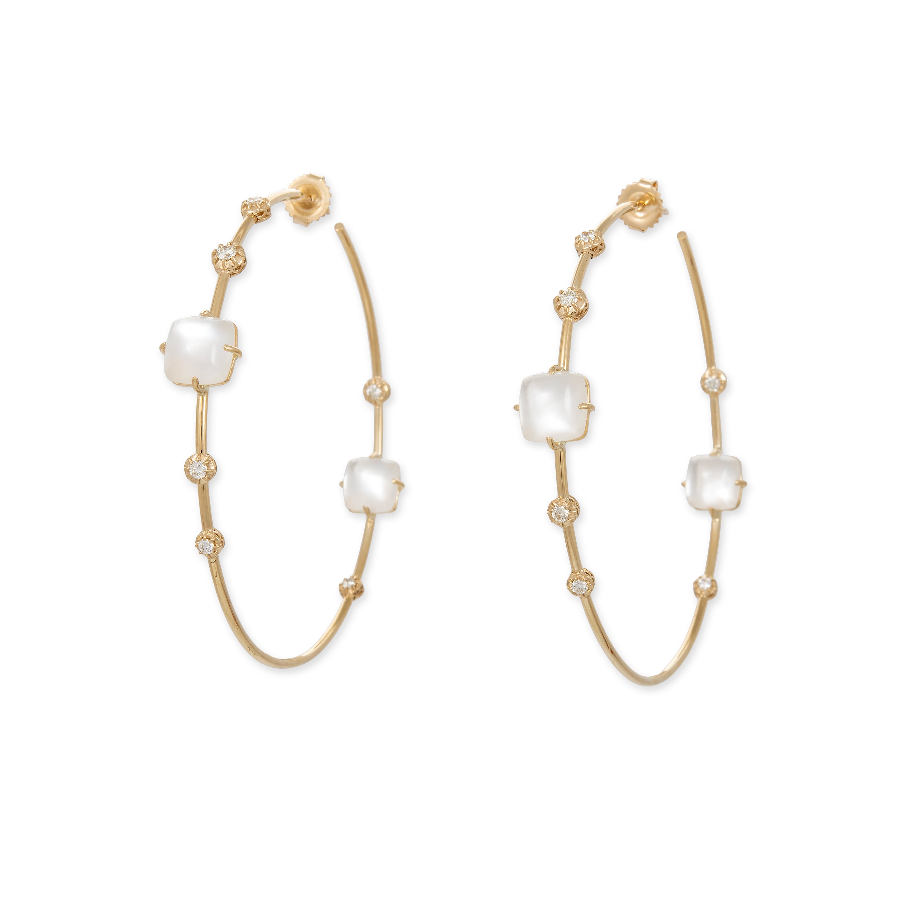 Jacquie Aiche Crystal Quartz + Graduated Sophia Diamond Hoops