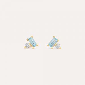 Dinny Hall Shuga Lab-Grown Diamond & Blue Topaz Stud Earrings