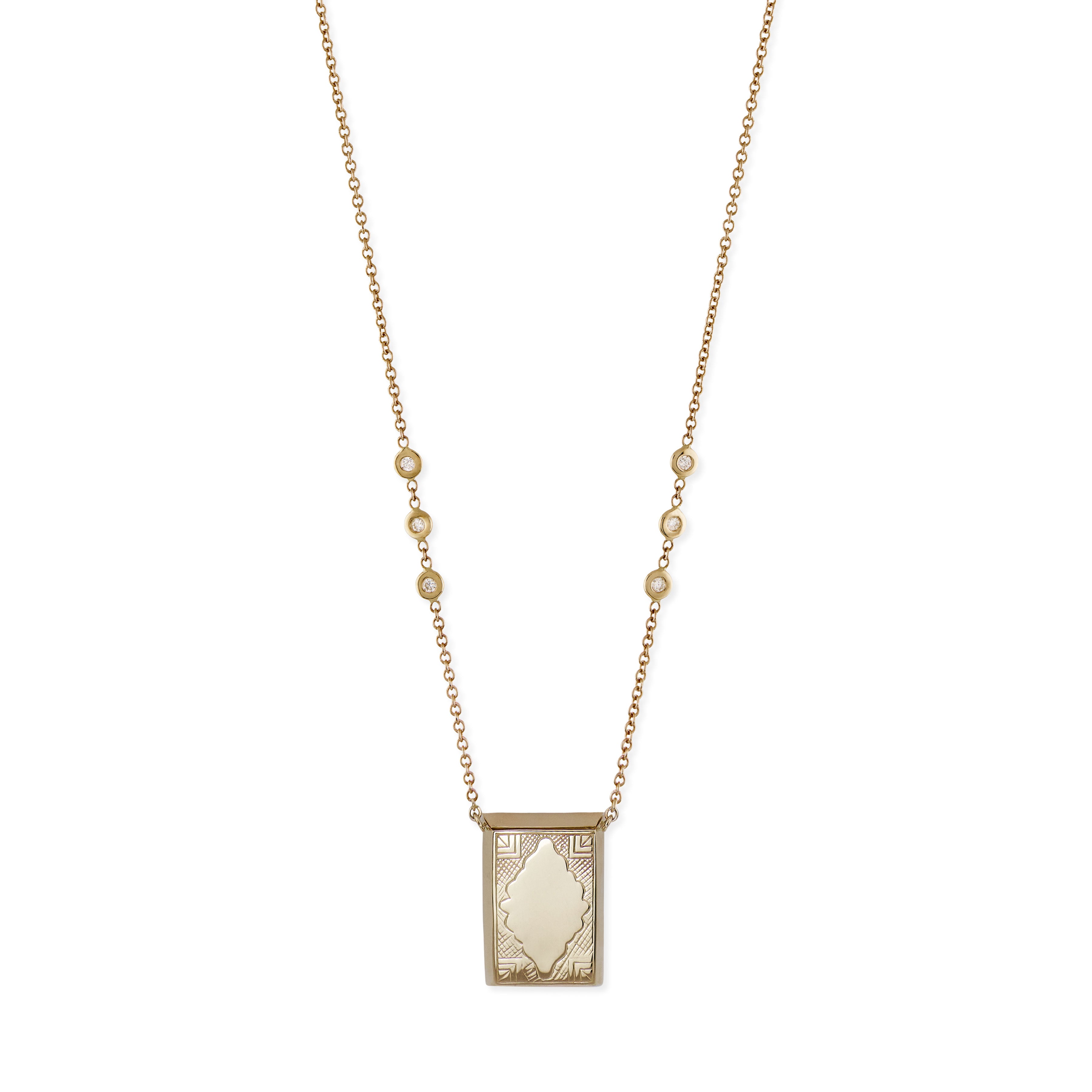 Jacquie Aiche Prayer Box 6 Diamond Necklace