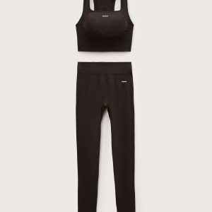 Pangaia Womens Bio-Based Tank Top and Leggings Set—Obsidian Core