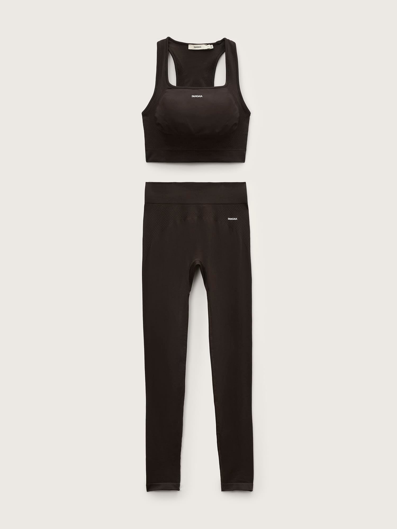 Pangaia Womens Bio-Based Tank Top and Leggings Set—Obsidian Core