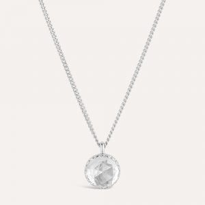 Dinny Hall Gem-Drop White Topaz Rose Cut Pendant Necklace