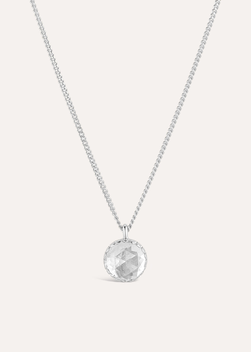 Dinny Hall Gem-Drop White Topaz Rose Cut Pendant Necklace