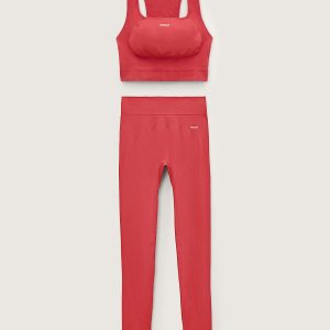 Pangaia Womens Bio-Based Tank Top and Leggings Set—Pulse Red