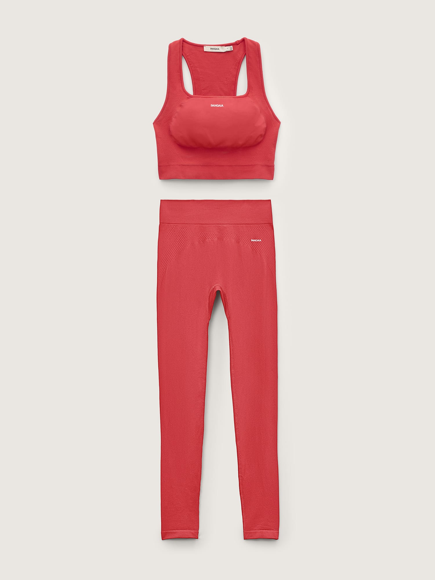 Pangaia Womens Bio-Based Tank Top and Leggings Set—Pulse Red