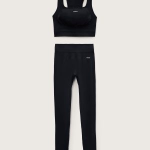 Pangaia Womens Bio-Based Tank Top and Leggings Set—Black