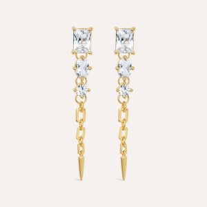 Dinny Hall Gem-Set Column Drop Earrings