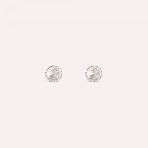 Dinny Hall Gem Drop Rose Cut White Topaz Stud Earrings