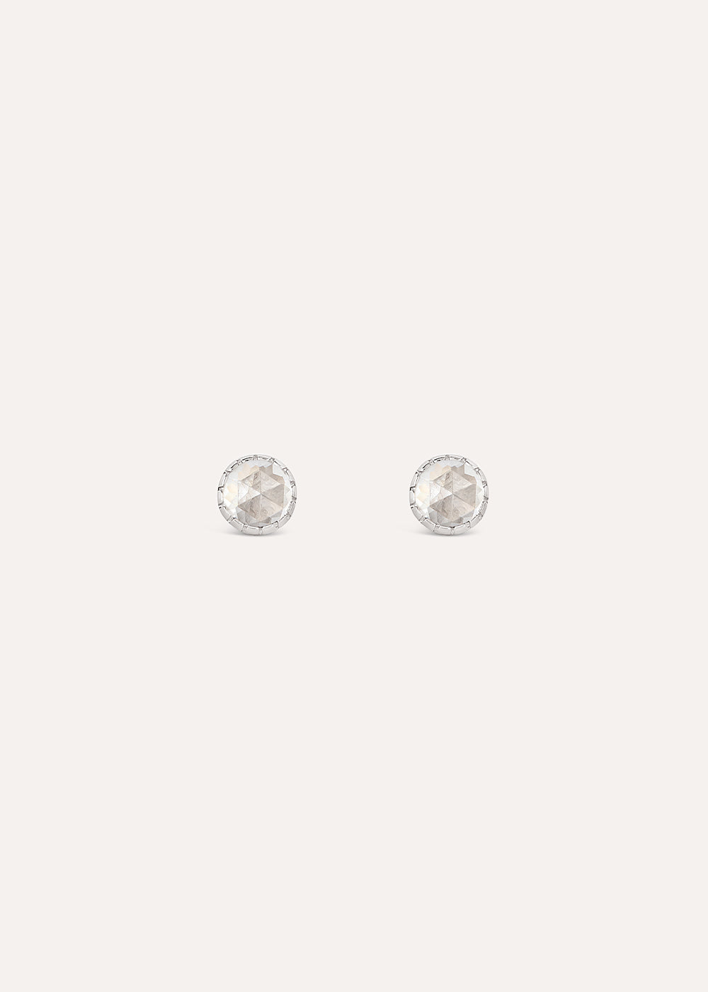 Dinny Hall Gem Drop Rose Cut White Topaz Stud Earrings