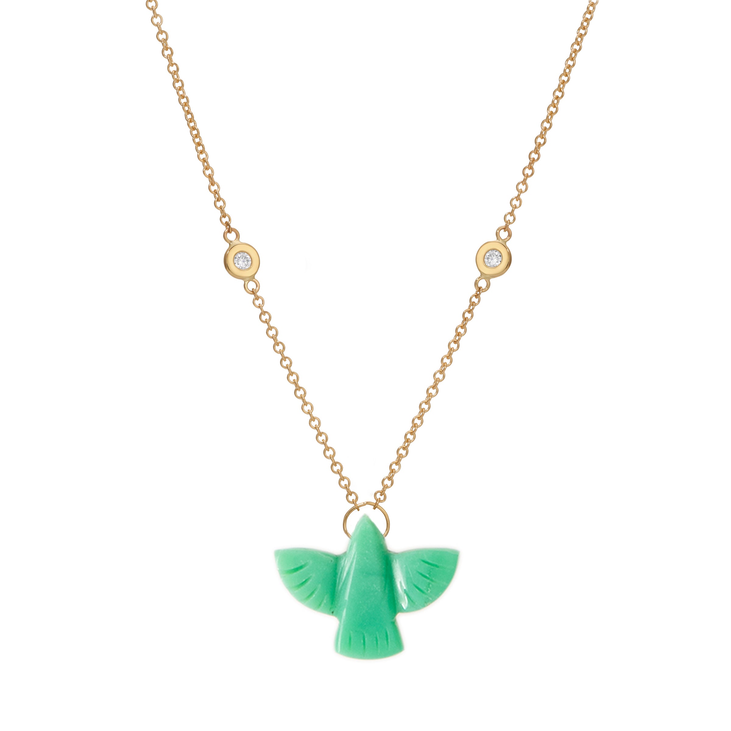 Jacquie Aiche Baby Chrysoprase Thunderbird Necklace