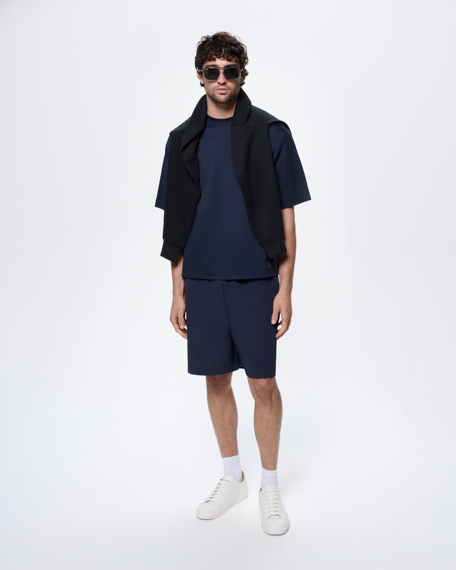 Pangaia Mens Interlock Oversized T-Shirt—Granite Navy