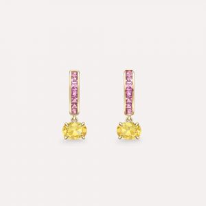 Dinny Hall Brightside Pink Sapphire & Yellow Sapphire Drop Earrings