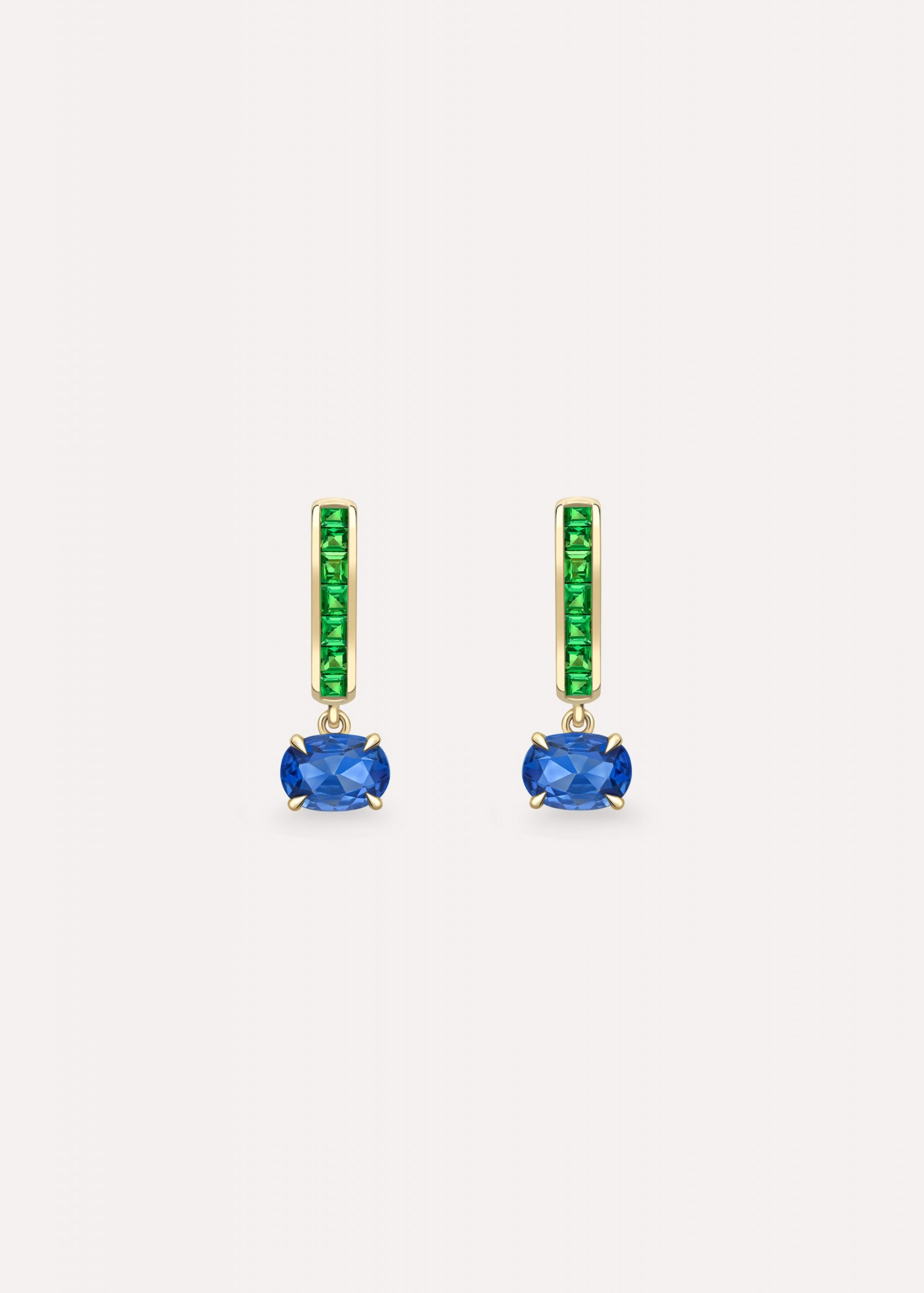 Dinny Hall Brightside Tsavorite & Blue Sapphire Drop Earrings