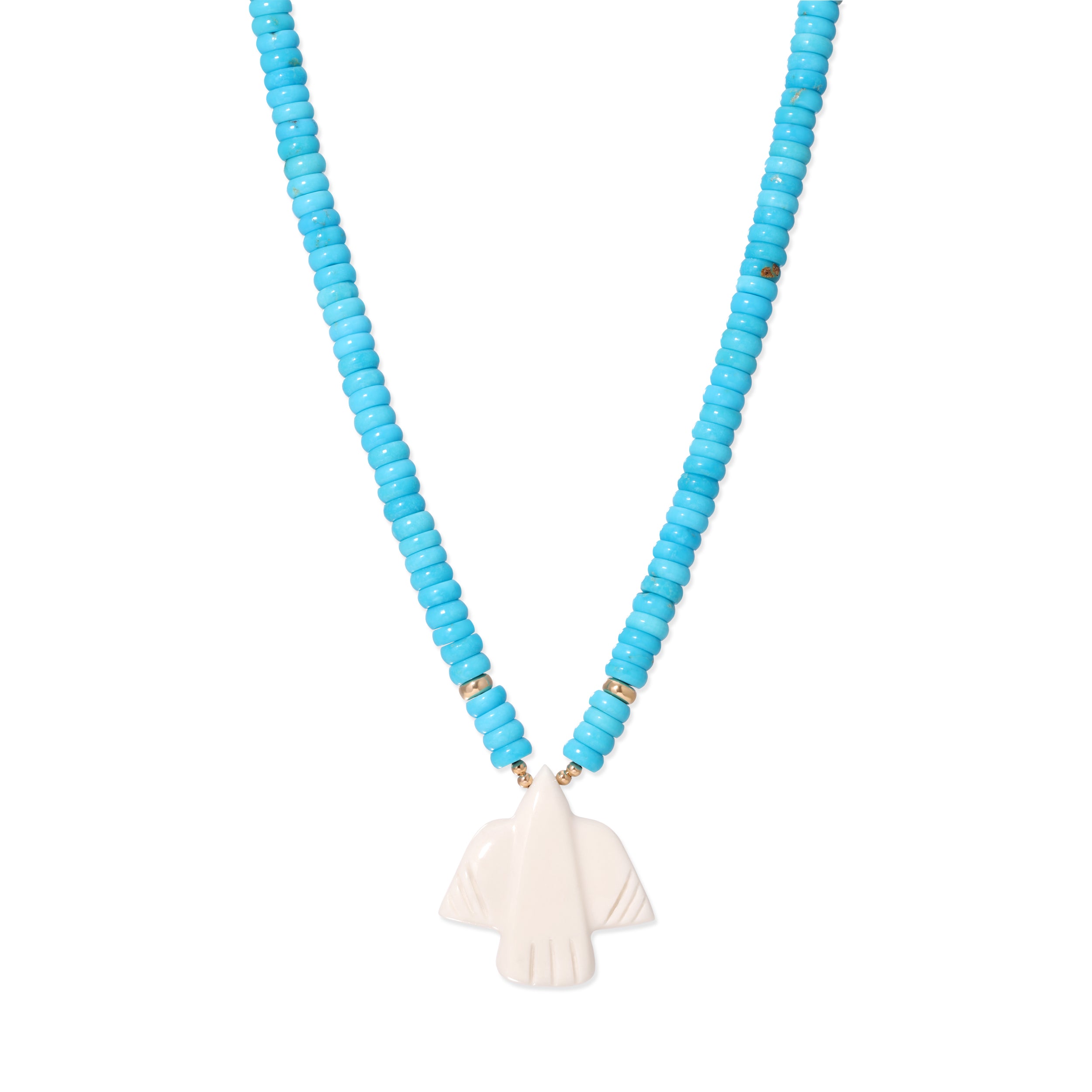 Jacquie Aiche Bone Thunderbird + Turquoise Beaded Necklace