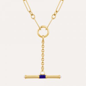 Dinny Hall Lapis Lariat T-Bar Necklace